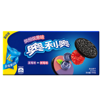 奥利奥缤纷双果味夹心饼干蓝莓味+树莓味194g